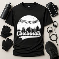 Cincinnati Baseball City Skyline Cooling Performance Crew T-Shirt