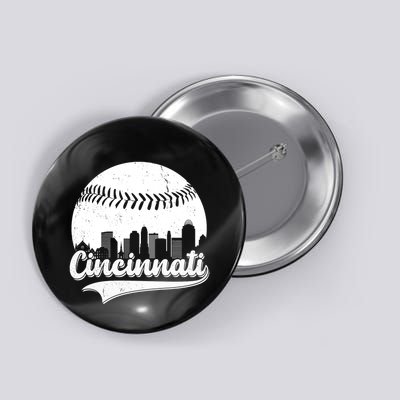 Cincinnati Baseball City Skyline Button
