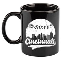 Cincinnati Baseball City Skyline 11oz C Handle Ceramic Mug
