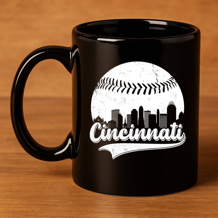 Cincinnati Baseball City Skyline 11oz C Handle Ceramic Mug