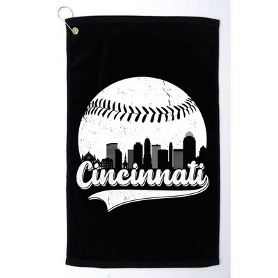 Cincinnati Baseball City Skyline Golf Towel