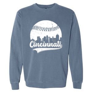 Cincinnati Baseball City Skyline Garment-Dyed Sweatshirt