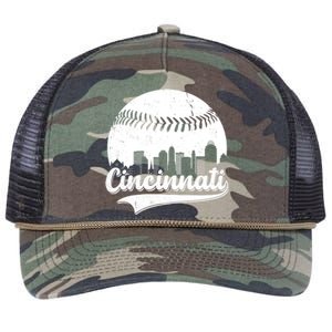 Cincinnati Baseball City Skyline Retro Rope Trucker Hat Cap