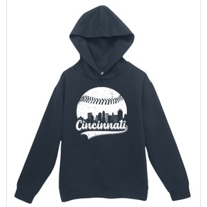 Cincinnati Baseball City Skyline Urban Pullover Hoodie