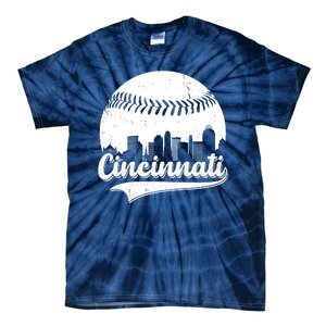 Cincinnati Baseball City Skyline Tie-Dye T-Shirt