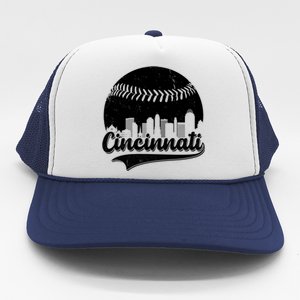 Cincinnati Baseball City Skyline Trucker Hat