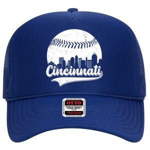 Cincinnati Baseball City Skyline High Crown Mesh Back Trucker Hat