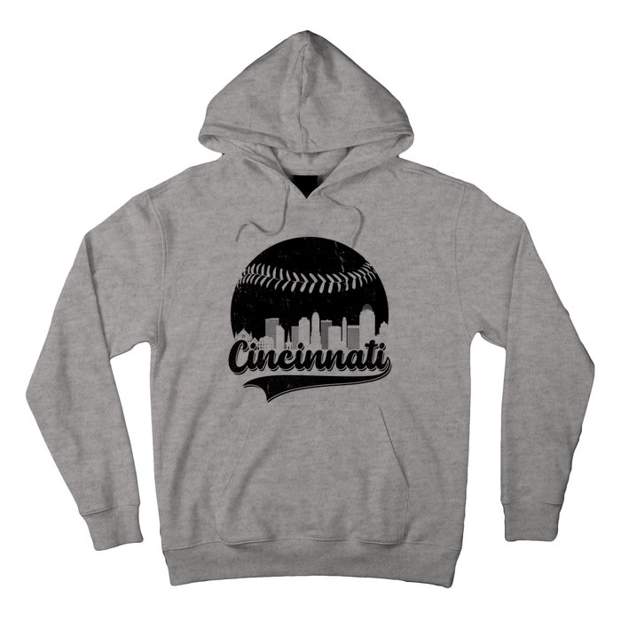 Cincinnati Baseball City Skyline Hoodie