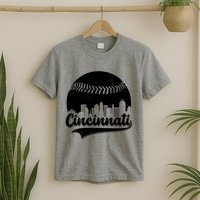 Cincinnati Baseball City Skyline T-Shirt