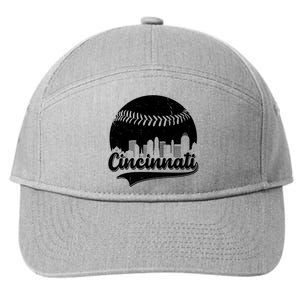 Cincinnati Baseball City Skyline 7-Panel Snapback Hat