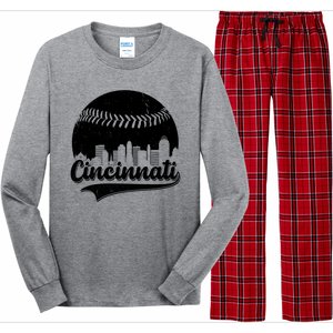 Cincinnati Baseball City Skyline Long Sleeve Pajama Set