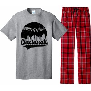 Cincinnati Baseball City Skyline Pajama Set