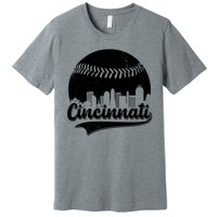 Cincinnati Baseball City Skyline Premium T-Shirt