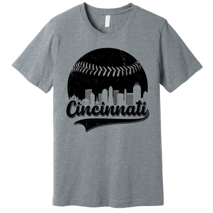 Cincinnati Baseball City Skyline Premium T-Shirt