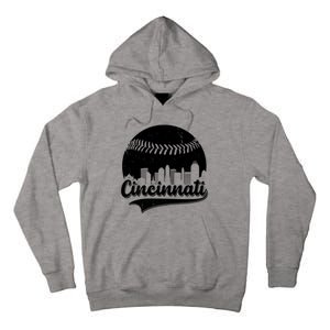 Cincinnati Baseball City Skyline Tall Hoodie