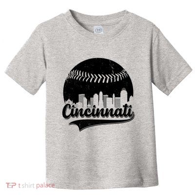 Cincinnati Baseball City Skyline Toddler T-Shirt