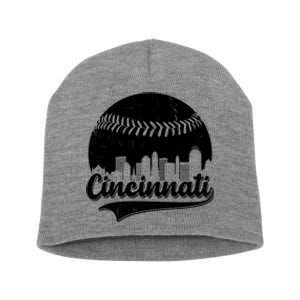 Cincinnati Baseball City Skyline Short Acrylic Beanie