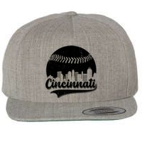 Cincinnati Baseball City Skyline Wool Snapback Cap