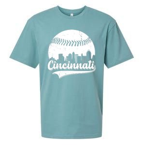 Cincinnati Baseball City Skyline Sueded Cloud Jersey T-Shirt