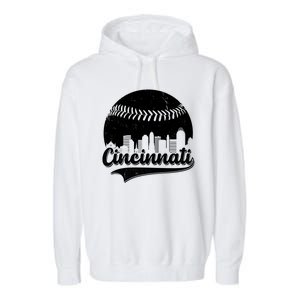 Cincinnati Baseball City Skyline Garment-Dyed Fleece Hoodie