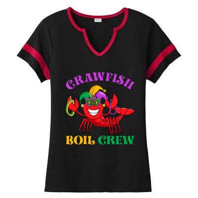 Crawfish Boil Crew Funny Mardi Gras Carnival New Orleans Cute Gift Ladies Halftime Notch Neck Tee