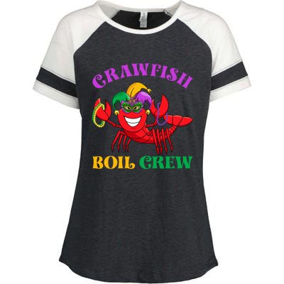 Crawfish Boil Crew Funny Mardi Gras Carnival New Orleans Cute Gift Enza Ladies Jersey Colorblock Tee