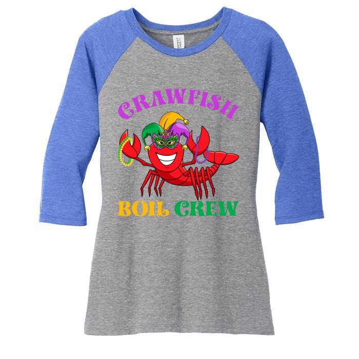 Crawfish Boil Crew Funny Mardi Gras Carnival New Orleans Cute Gift Women's Tri-Blend 3/4-Sleeve Raglan Shirt