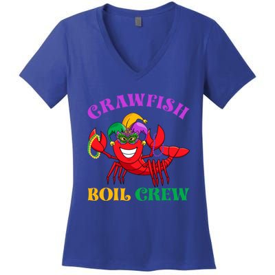 Crawfish Boil Crew Funny Mardi Gras Carnival New Orleans Cute Gift Women's V-Neck T-Shirt