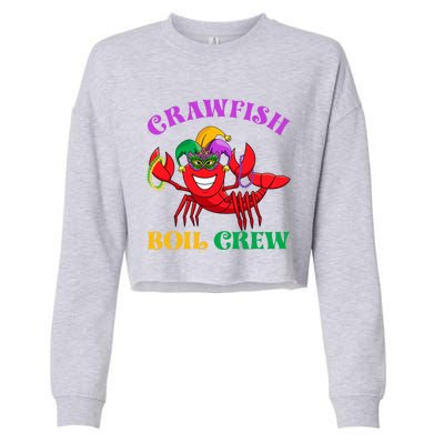 Crawfish Boil Crew Funny Mardi Gras Carnival New Orleans Cute Gift Cropped Pullover Crew