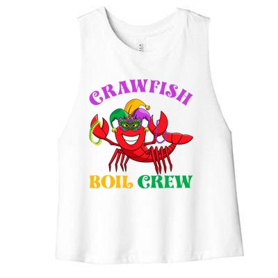 Crawfish Boil Crew Funny Mardi Gras Carnival New Orleans Cute Gift Women's Racerback Cropped Tank