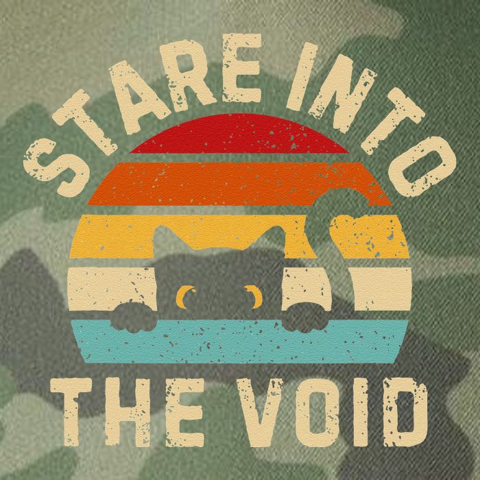 Cute Black Cat Stare Into The Void Legacy Tie Dye Trucker Hat