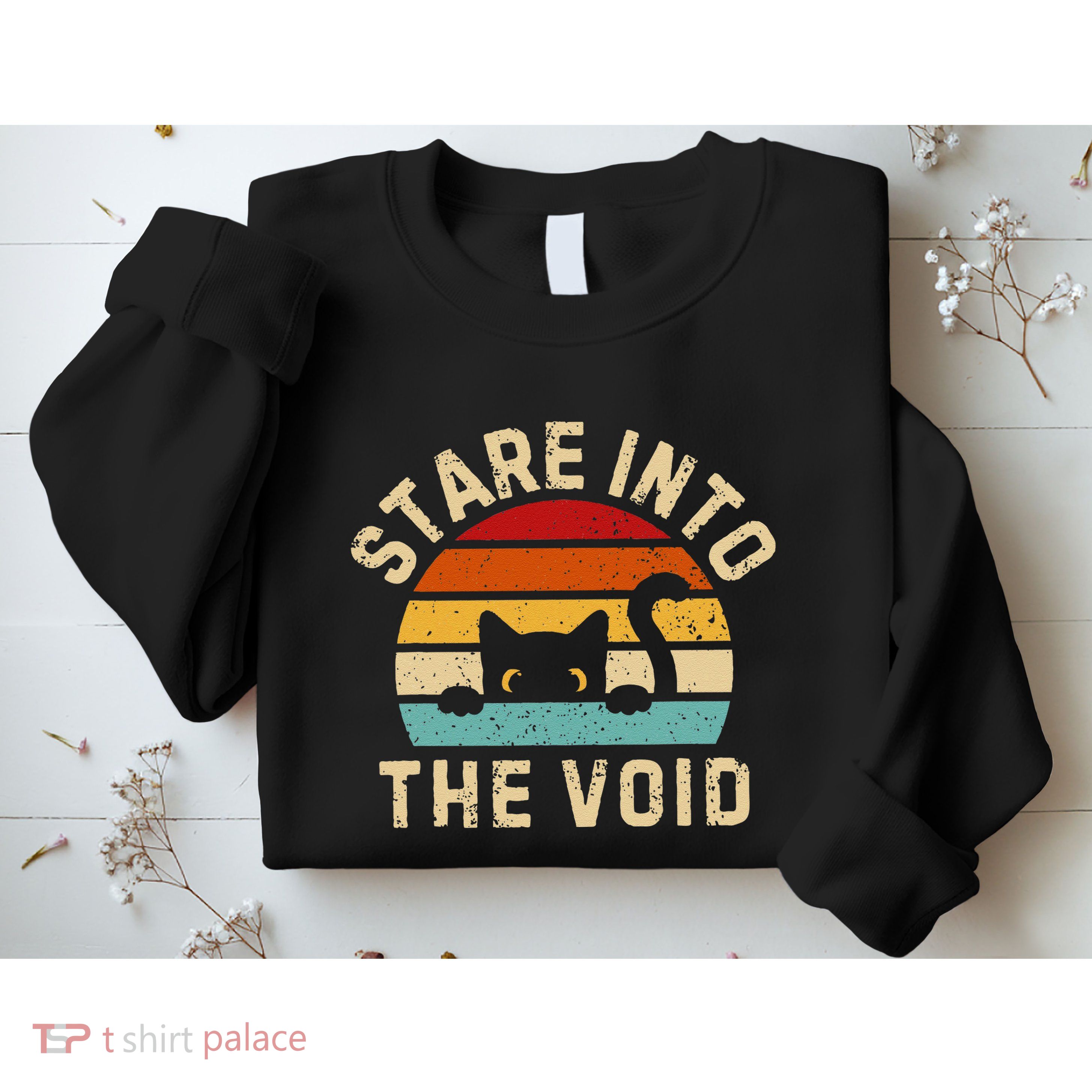 Cute Black Cat Stare Into The Void Sweatshirt