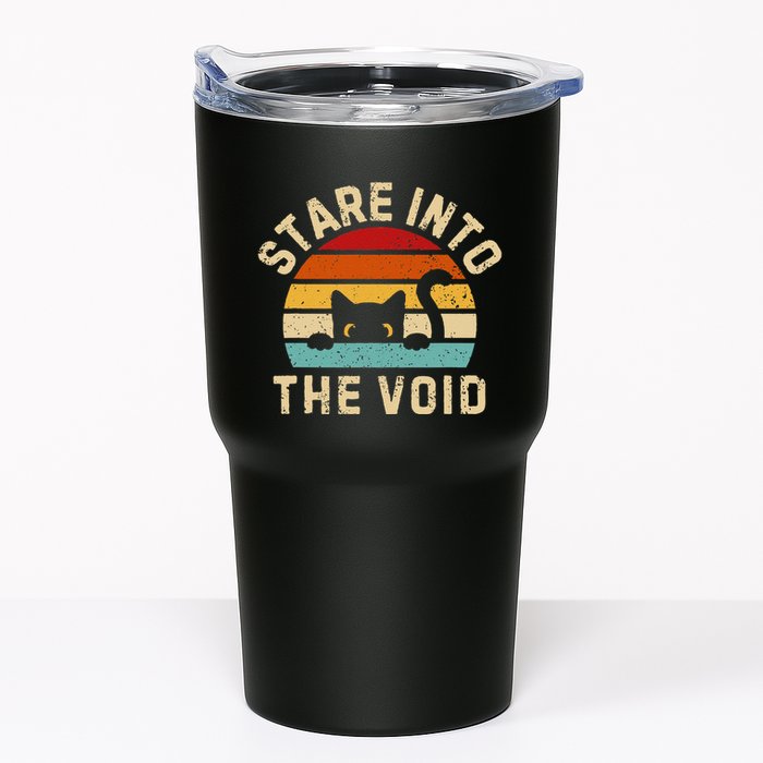 Cute Black Cat Stare Into The Void Tumbler