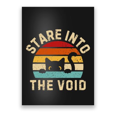 Cute Black Cat Stare Into The Void Poster