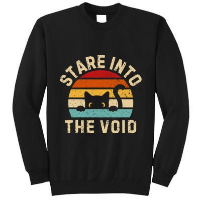 Cute Black Cat Stare Into The Void Tall Sweatshirt