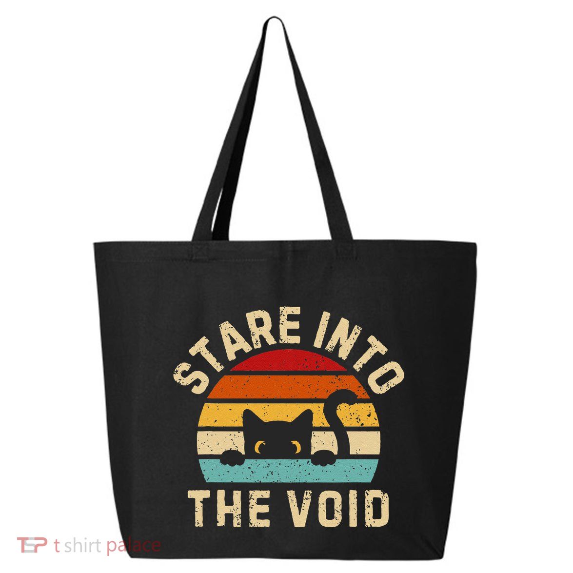 Cute Black Cat Stare Into The Void 25L Jumbo Tote