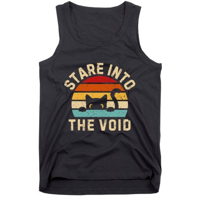 Cute Black Cat Stare Into The Void Tank Top