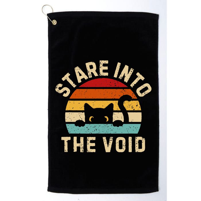 Cute Black Cat Stare Into The Void Golf Towel