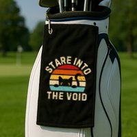 Cute Black Cat Stare Into The Void Golf Towel