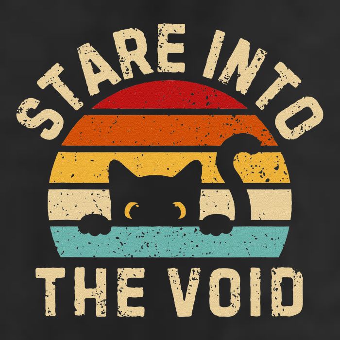 Cute Black Cat Stare Into The Void Golf Towel