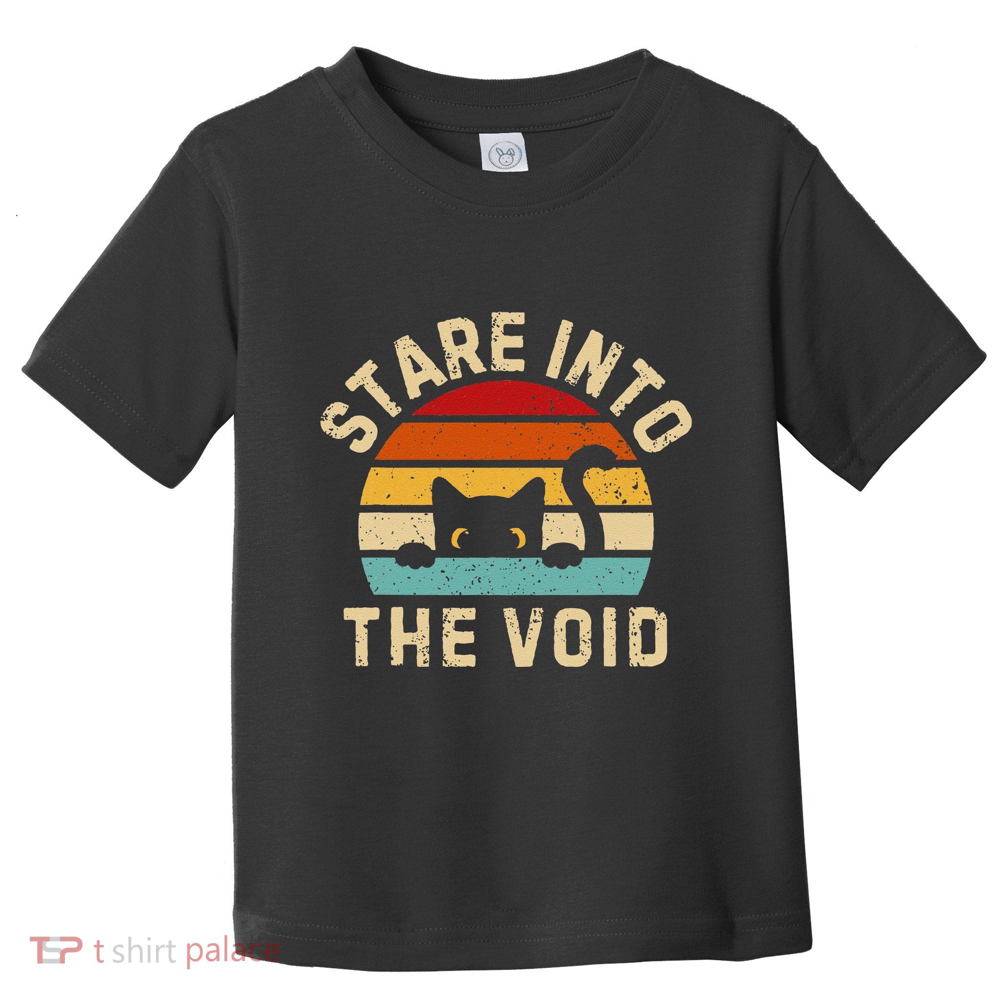 Cute Black Cat Stare Into The Void Toddler T-Shirt