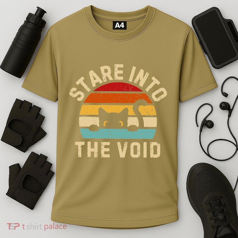 Cute Black Cat Stare Into The Void Performance Shirt