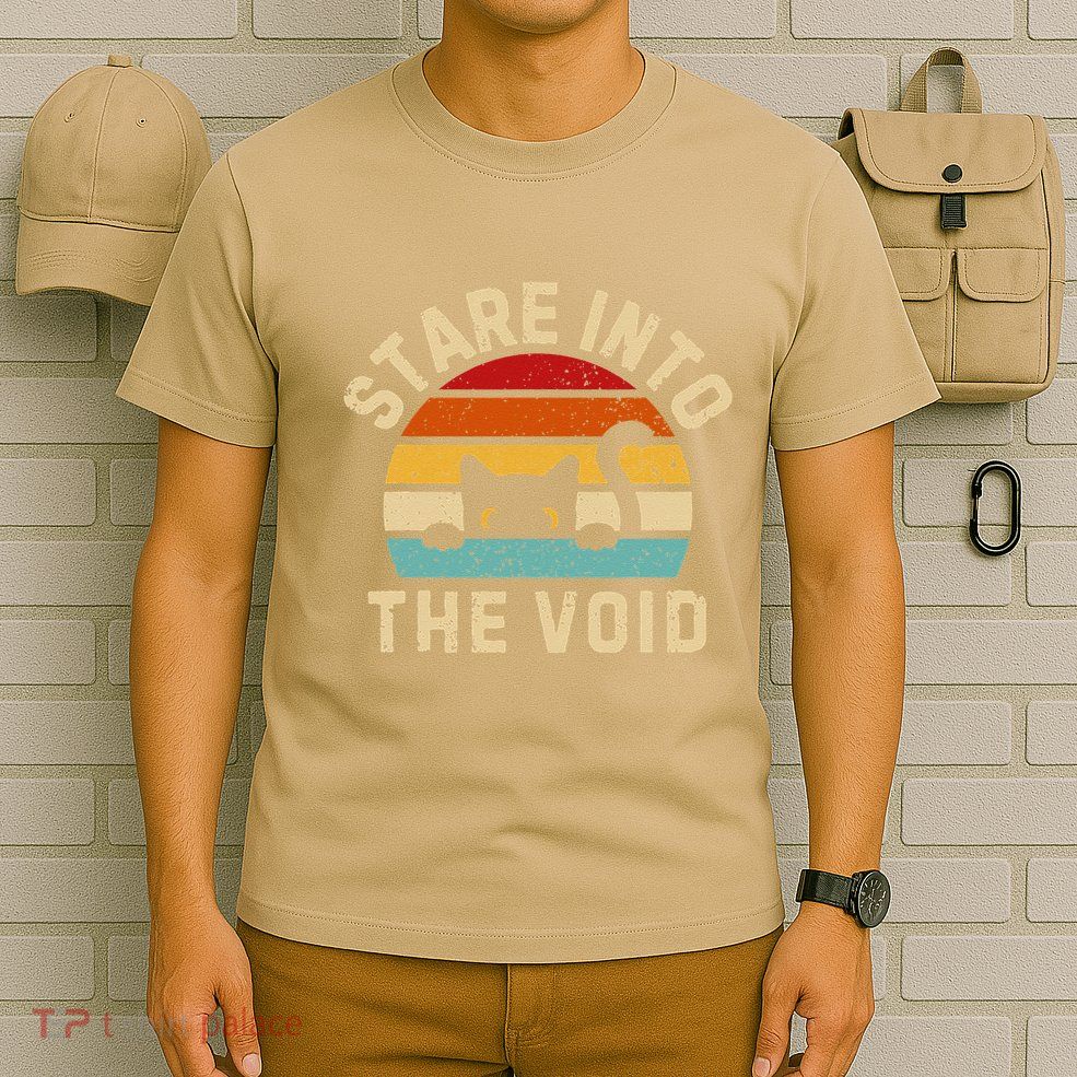 Cute Black Cat Stare Into The Void T-Shirt
