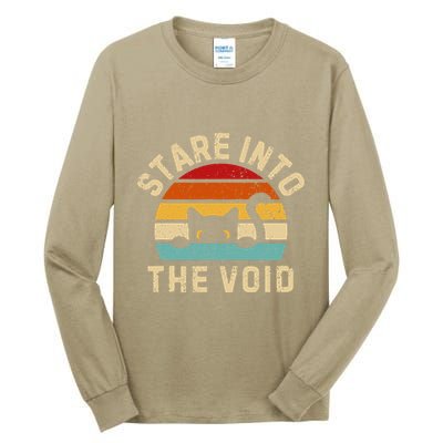 Cute Black Cat Stare Into The Void Tall Long Sleeve T-Shirt