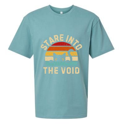 Cute Black Cat Stare Into The Void Sueded Cloud Jersey T-Shirt