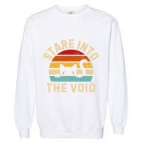 Cute Black Cat Stare Into The Void Garment-Dyed Sweatshirt