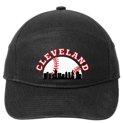 Cleveland Baseball Cleveland Oh Cityscape Cle Skyline 7-Panel Snapback Hat