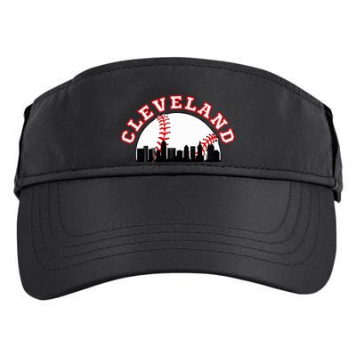 Cleveland Baseball Cleveland Oh Cityscape Cle Skyline Adult Drive Performance Visor