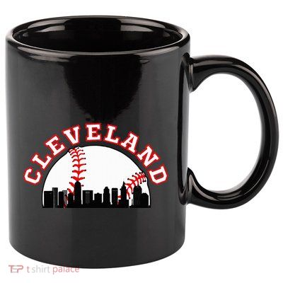 Cleveland Baseball Cleveland Oh Cityscape Cle Skyline 11oz C Handle Ceramic Mug