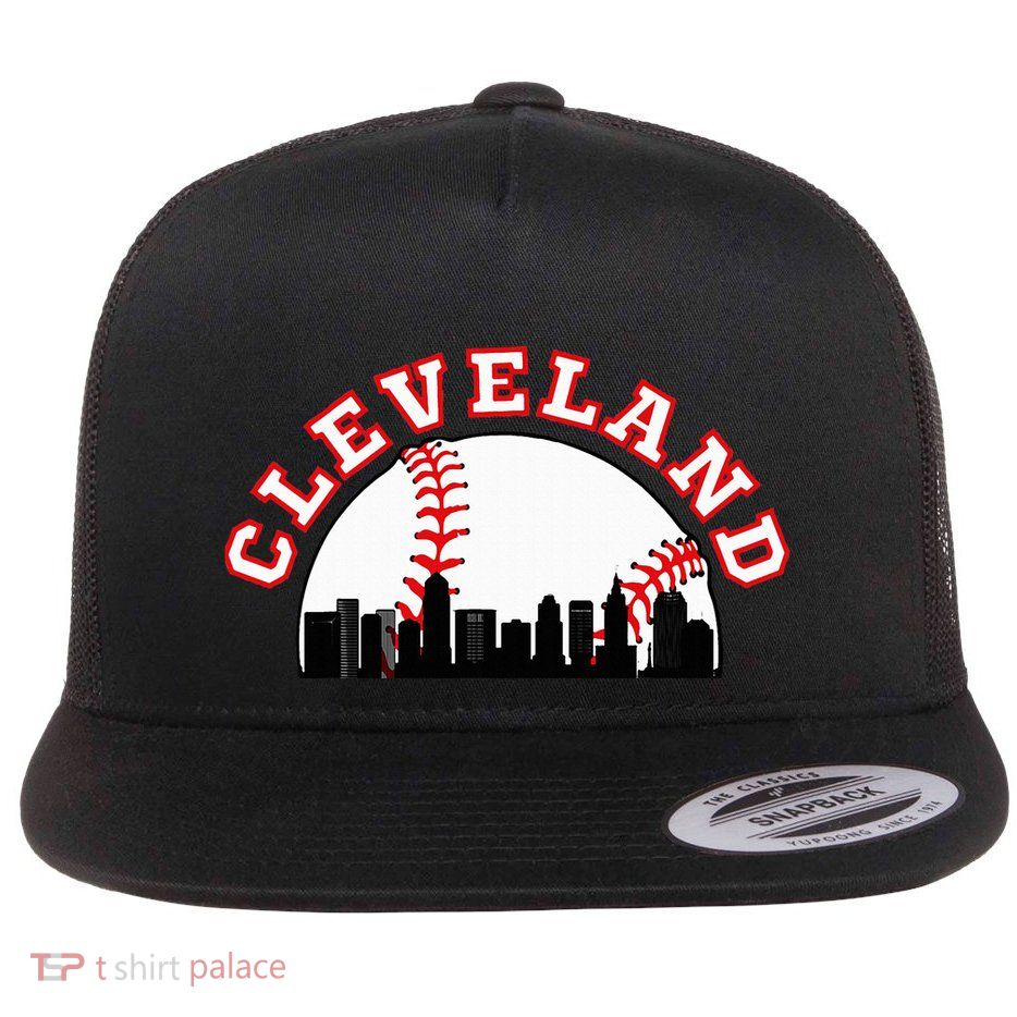 Cleveland Baseball Cleveland Oh Cityscape Cle Skyline Flatbill Hat